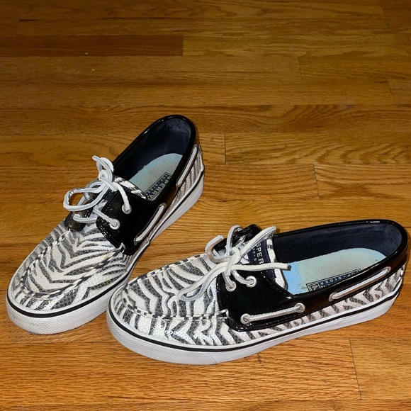 Zebra Sequin SPERRYs - Picture 2 of 3